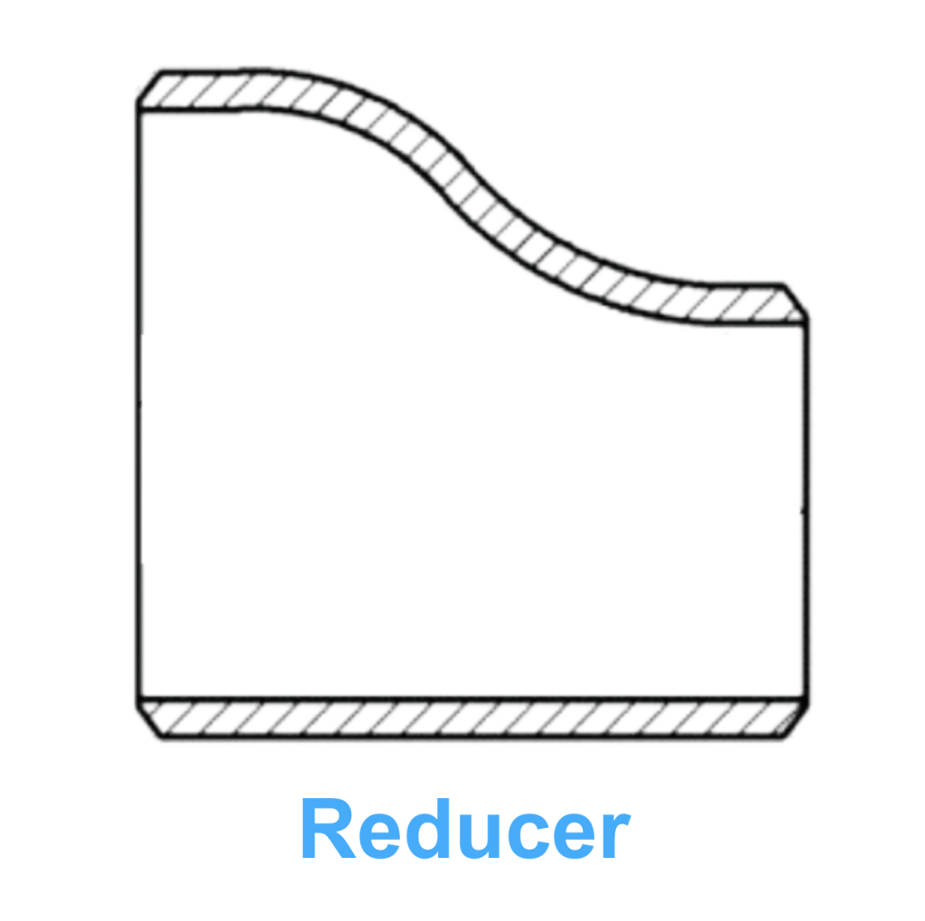 ASME B16.9 stainless steel reducer by S&S Stainless, available in concentric and eccentric types for industrial piping systems